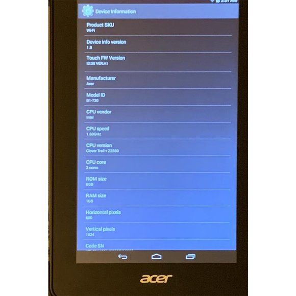 Acer Iconia OneTablet 7 Inch B1-730HD (8GB) Black With Case - Picture 2 of 9